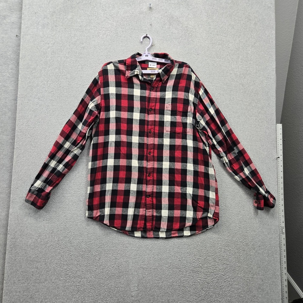 The Foundry Supply Co Men Button Up Shirt XLT Red Plaid Flannel